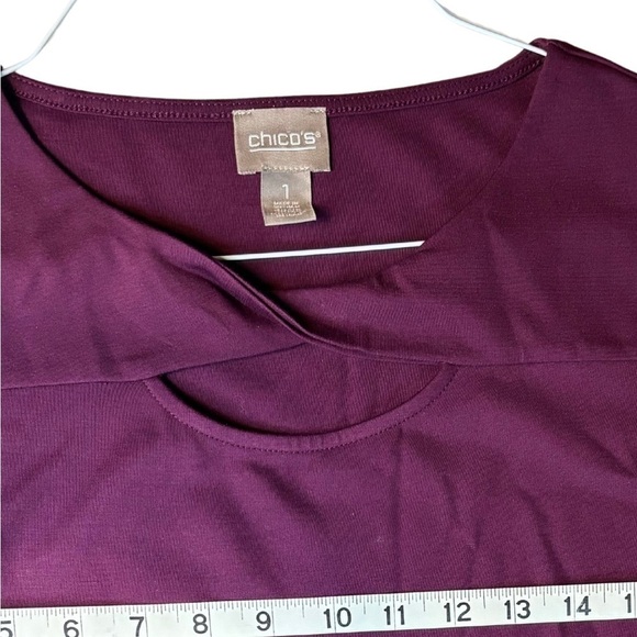 Chico’s Twist Knee Dress Monrovia Wine Size 1 - Picture 2 of 14